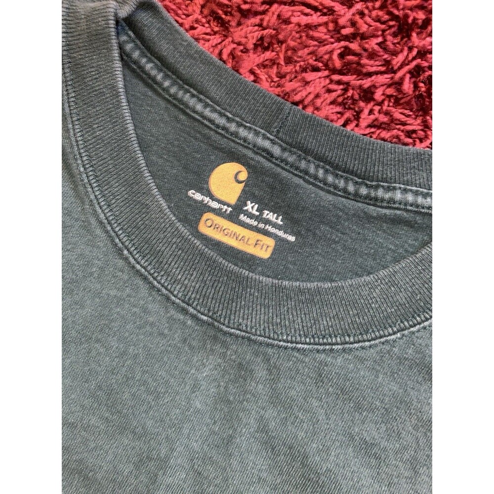 Carhartt Pocket T Shirt Men’s XL Tall Green Short Sleeve Faded Vintage Inspired - Picture 2 of 16
